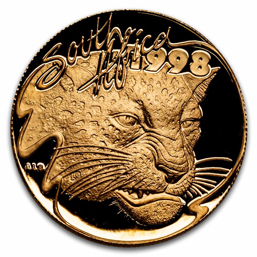 1998 South Africa 1/4 oz Gold Natura Leopard Proof