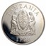 1998 Tanzania 5 oz Silver 2,500 Shilingi Zebra Proof