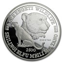 1998 Tanzania 5 oz Silver 2500 Shilingi Cheetah Proof