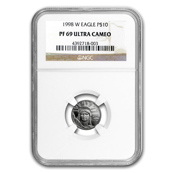 1998-W 1/10 oz Proof American Platinum Eagle PF-69 UCAM NGC 1998-W 1/10 oz Proof American Platinum Eagle PF-69 UCAM NGC