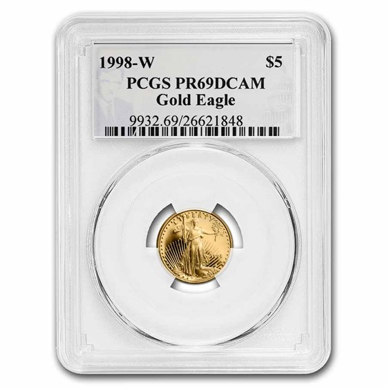 1998-W 1/10 oz Proof Gold Eagle PR-69 PCGS (Diehl Signed) 1998-W 1/10 oz Proof Gold Eagle PR-69 PCGS (Diehl Signed)