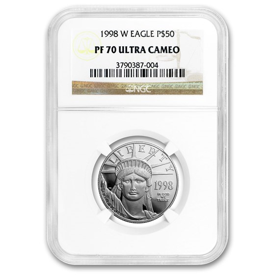 1998-W 1/2 oz Proof American Platinum Eagle PF-70 UCAM NGC