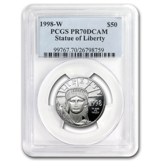 1998-W 1/2 oz Proof Platinum Eagle PR-70 DCAM PCGS 1998-W 1/2 oz Proof Platinum Eagle PR-70 DCAM PCGS