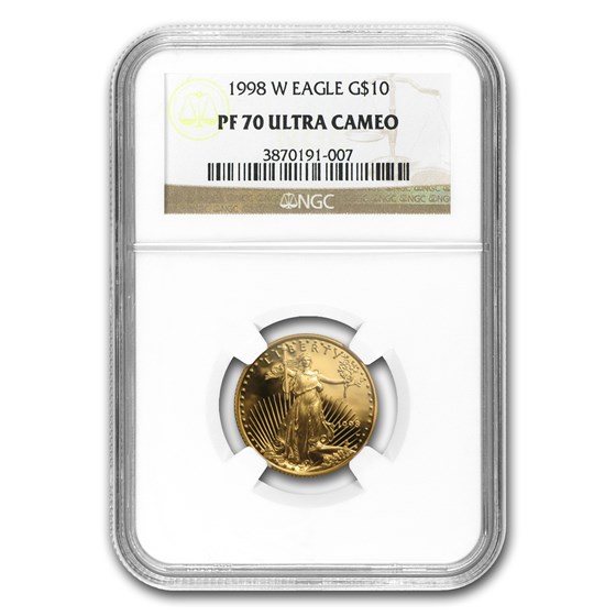 1998-W 1/4 oz Proof American Gold Eagle PF-70 UCAM NGC 1998-W 1/4 oz Proof American Gold Eagle PF-70 UCAM NGC