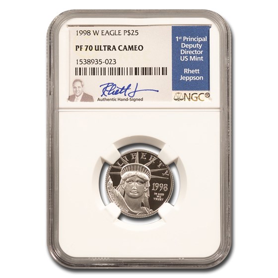 1998-W 1/4 oz Proof American Platinum Eagle PF-70 NGC (Jeppson) 1998-W 1/4 oz Proof American Platinum Eagle PF-70 NGC (Jeppson)