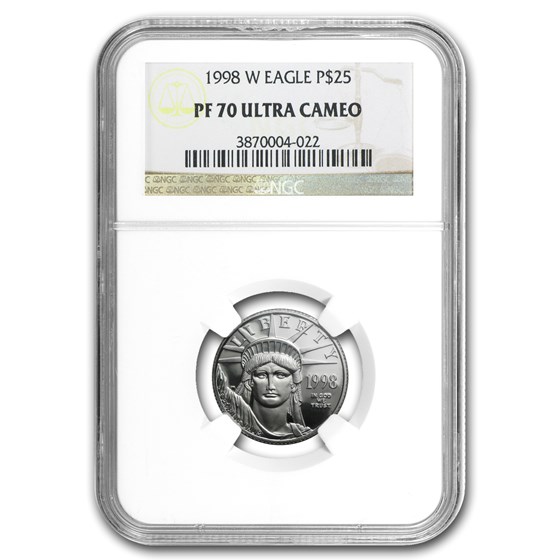 1998-W 1/4 oz Proof American Platinum Eagle PF-70 UCAM NGC 1998-W 1/4 oz Proof American Platinum Eagle PF-70 UCAM NGC