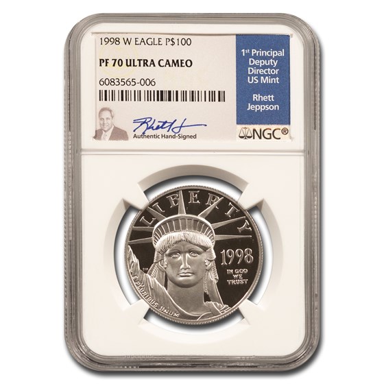 1998-W 1 oz American Platinum Eagle PF-70 UCAM NGC (Jeppson) 1998-W 1 oz American Platinum Eagle PF-70 UCAM NGC (Jeppson)