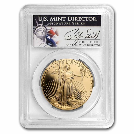 1998-W 1 oz Proof Gold Eagle PR-69 PCGS (Philip Diehl Signed) 1998-W 1 oz Proof Gold Eagle PR-69 PCGS (Philip Diehl Signed)