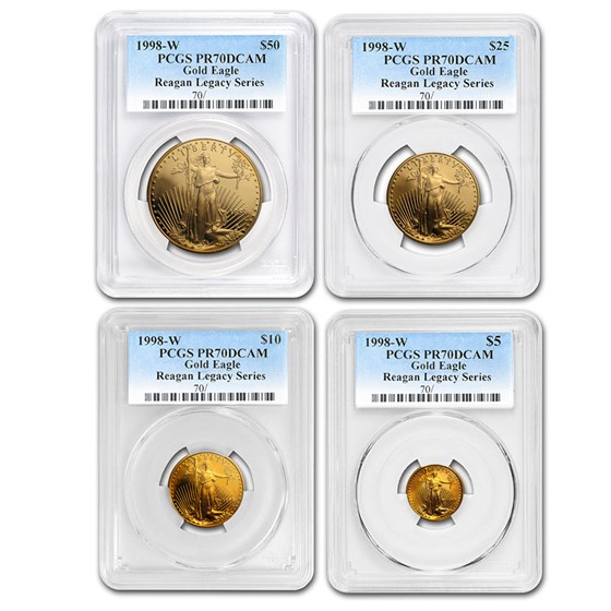 1998-W 4-Coin Proof American Gold Eagle Set PR-70 PCGS 1998-W 4-Coin Proof American Gold Eagle Set PR-70 PCGS