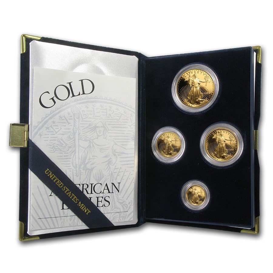 1998-W 4-Coin Proof Gold American Eagle Set (w/Box & COA) - Gold Value