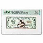 1999 $1.00 (DA) Waving Mickey CU-66 EPQ PMG (DIS#62)