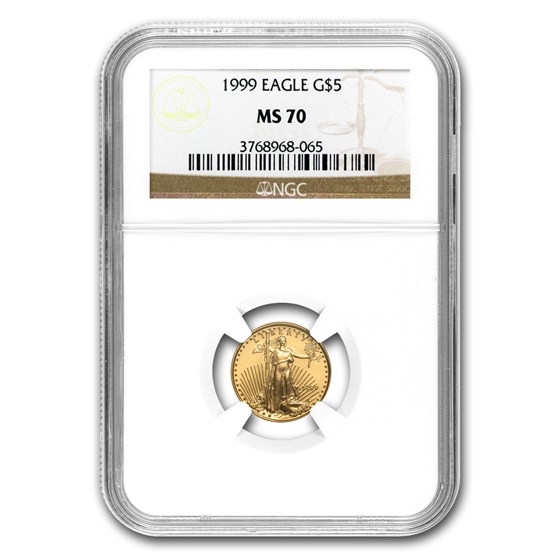 1999 1/10 oz American Gold Eagle MS-70 NGC 1999 1/10 oz American Gold Eagle MS-70 NGC