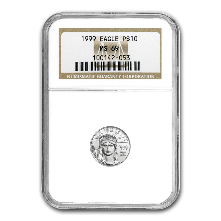 1999 1/10 oz American Platinum Eagle MS-69 NGC