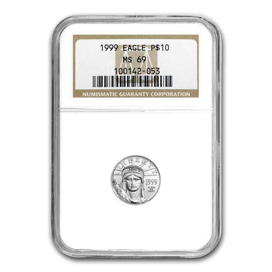 1999 1/10 oz American Platinum Eagle MS-69 NGC 1999 1/10 oz American Platinum Eagle MS-69 NGC