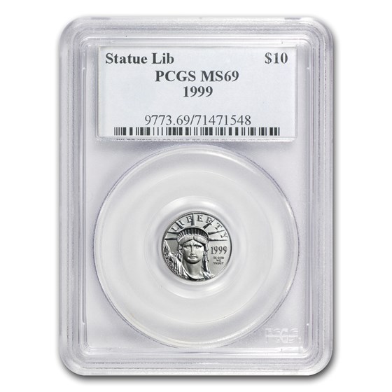 1999 1/10 oz American Platinum Eagle MS-69 PCGS 1999 1/10 oz American Platinum Eagle MS-69 PCGS