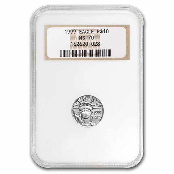 1999 1/10 oz American Platinum Eagle MS-70 NGC