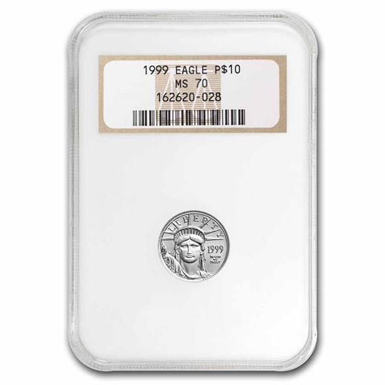 1999 1/10 oz American Platinum Eagle MS-70 NGC 1999 1/10 oz American Platinum Eagle MS-70 NGC