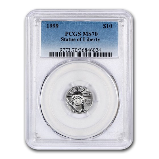 1999 1/10 oz American Platinum Eagle MS-70 PCGS 1999 1/10 oz American Platinum Eagle MS-70 PCGS