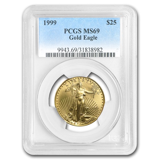 1999 1/2 oz American Gold Eagle MS-69 PCGS 1999 1/2 oz American Gold Eagle MS-69 PCGS