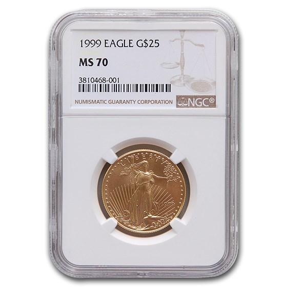 1999 1/2 oz American Gold Eagle MS-70 NGC 1999 1/2 oz American Gold Eagle MS-70 NGC