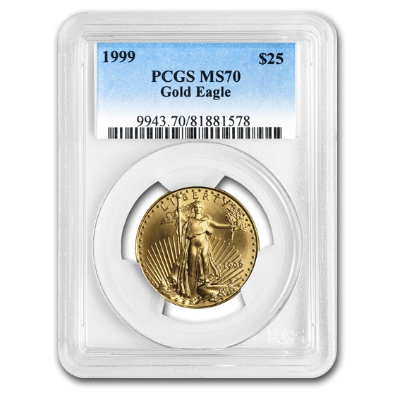 1999 1/2 oz American Gold Eagle MS-70 PCGS 1999 1/2 oz American Gold Eagle MS-70 PCGS