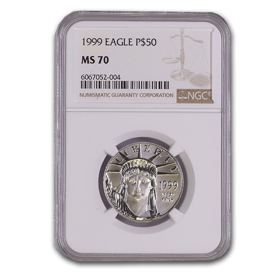 1999 1/2 oz American Platinum Eagle MS-70 NGC 1999 1/2 oz American Platinum Eagle MS-70 NGC
