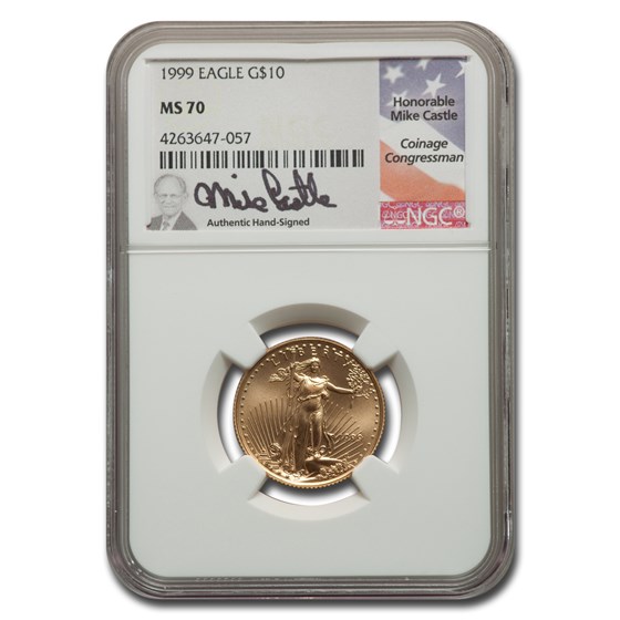 1999 1/4 oz American Gold Eagle MS-70 NGC (Castle) 1999 1/4 oz American Gold Eagle MS-70 NGC (Castle)