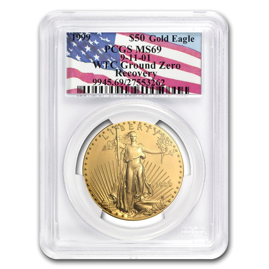 1999 1 oz American Gold Eagle MS-69 PCGS (World Trade Center)