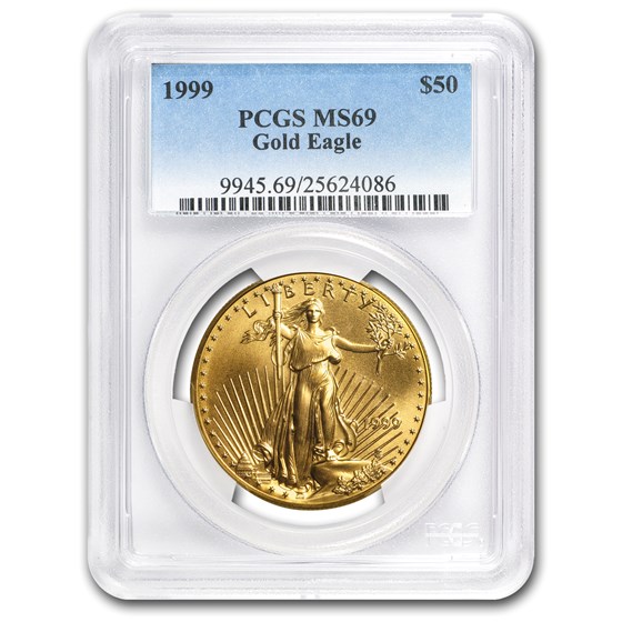 1999 1 oz American Gold Eagle MS-69 PCGS 1999 1 oz American Gold Eagle MS-69 PCGS