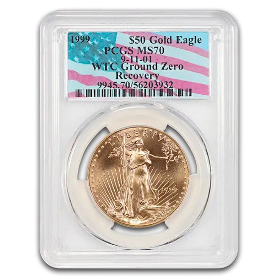 1999 1 oz American Gold Eagle MS-70 PCGS (WTC Label)