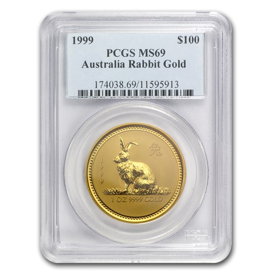 1999 1 oz Gold Lunar Year of the Rabbit MS-69 PCGS (Series I) 1999 1 oz Gold Lunar Year of the Rabbit MS-69 PCGS (Series I)