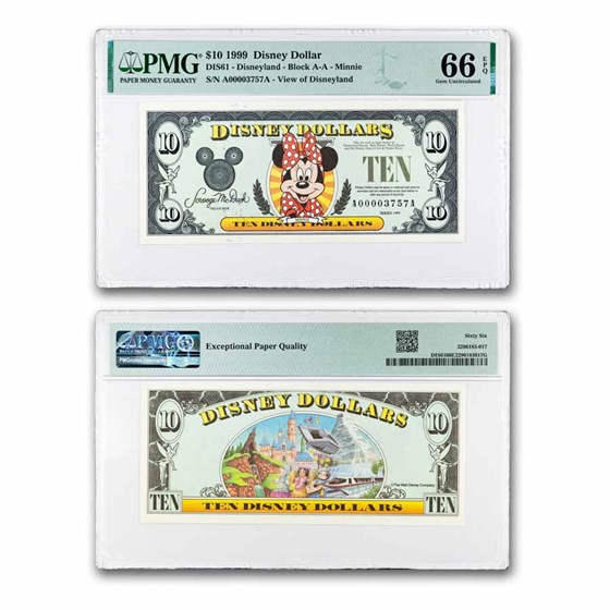 1999 $10.00 (AA) Smiling Minnie CU-66 EPQ PMG (DIS#61)