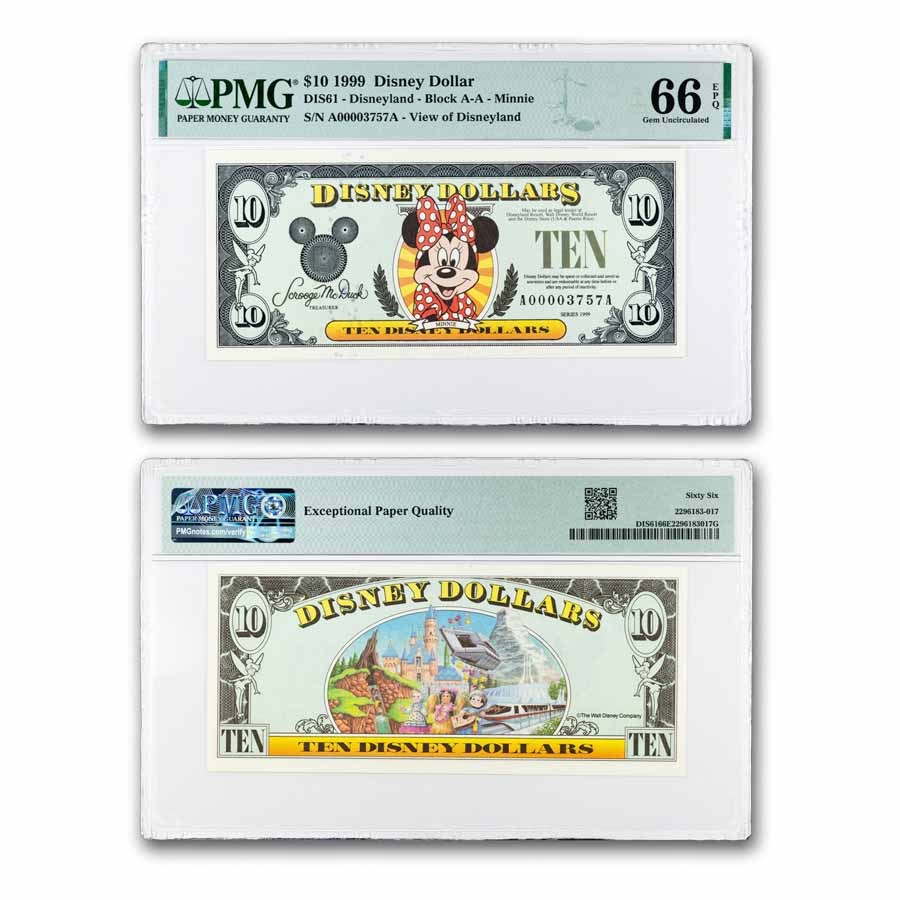 1999 $10.00 (AA) Smiling Minnie CU-66 EPQ PMG (DIS#61)