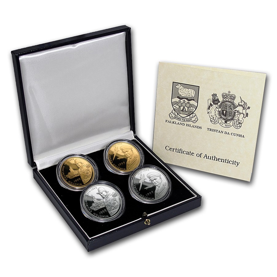 1999 4-Coin Gold & Silver Churchill Proof Set