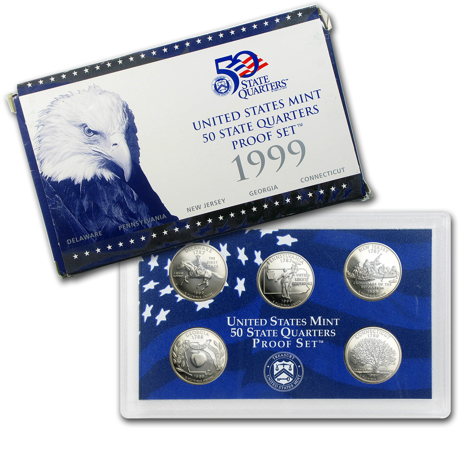 Mint 50 State Quarters Proof Set with Mint Box & COA 2007 U.S