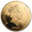 1999 Alderney Proof Gold 5 Pound Churchill PF-68 NGC