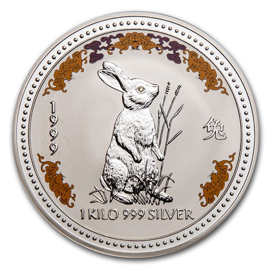 1999 AUS 1 kilo Silver Year of the Rabbit Diamond Eye (Abrasion) 1999 AUS 1 kilo Silver Year of the Rabbit Diamond Eye (Abrasion)