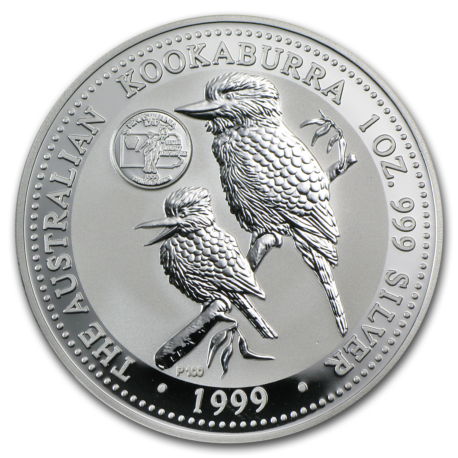 Buy 1999 AUS 1 oz Silver Kookaburra BU (Pennsylvania Quarter Privy