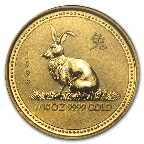 1999 Australia 1/10 oz Gold Lunar Rabbit BU (Series I) 1999 Australia 1/10 oz Gold Lunar Rabbit BU (Series I)