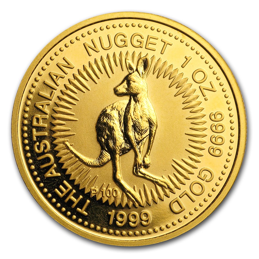 1999 Australia 1 oz Gold Nugget BU
