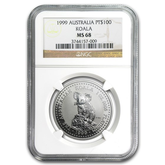 1999 Australia 1 oz Platinum Koala MS-68 NGC 1999 Australia 1 oz Platinum Koala MS-68 NGC