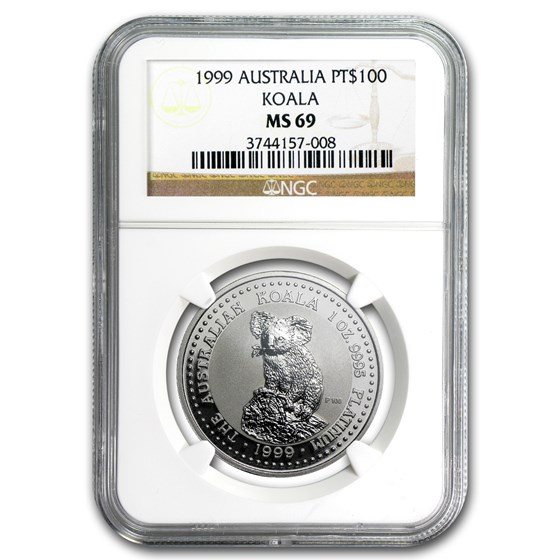 1999 Australia 1 oz Platinum Koala MS-69 NGC 1999 Australia 1 oz Platinum Koala MS-69 NGC