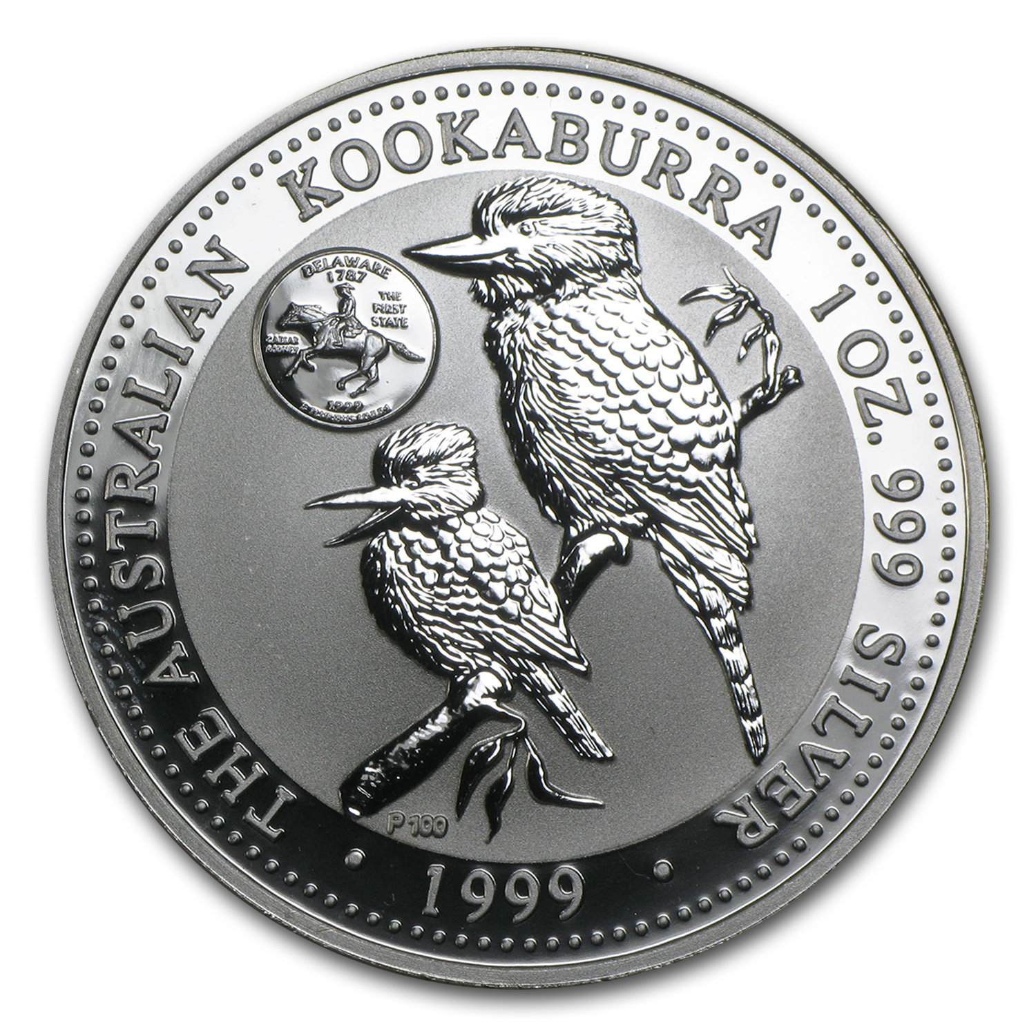 Buy 1999 Australia 1 oz Silver Kookaburra BU (Delaware Quarter
