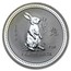 1999 Australia 1 oz Silver Year of the Rabbit (Abrasions)
