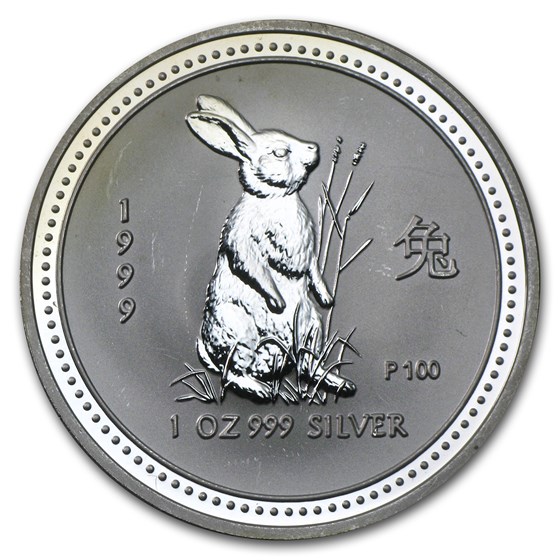 1999 Australia 1 oz Silver Year of the Rabbit (Abrasions) 1999 Australia 1 oz Silver Year of the Rabbit (Abrasions)