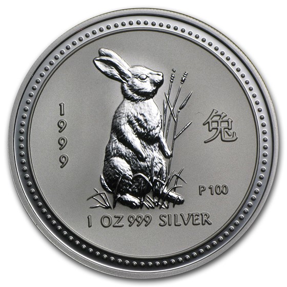 1999 Australia 1 oz Silver Year of the Rabbit BU (Series I)