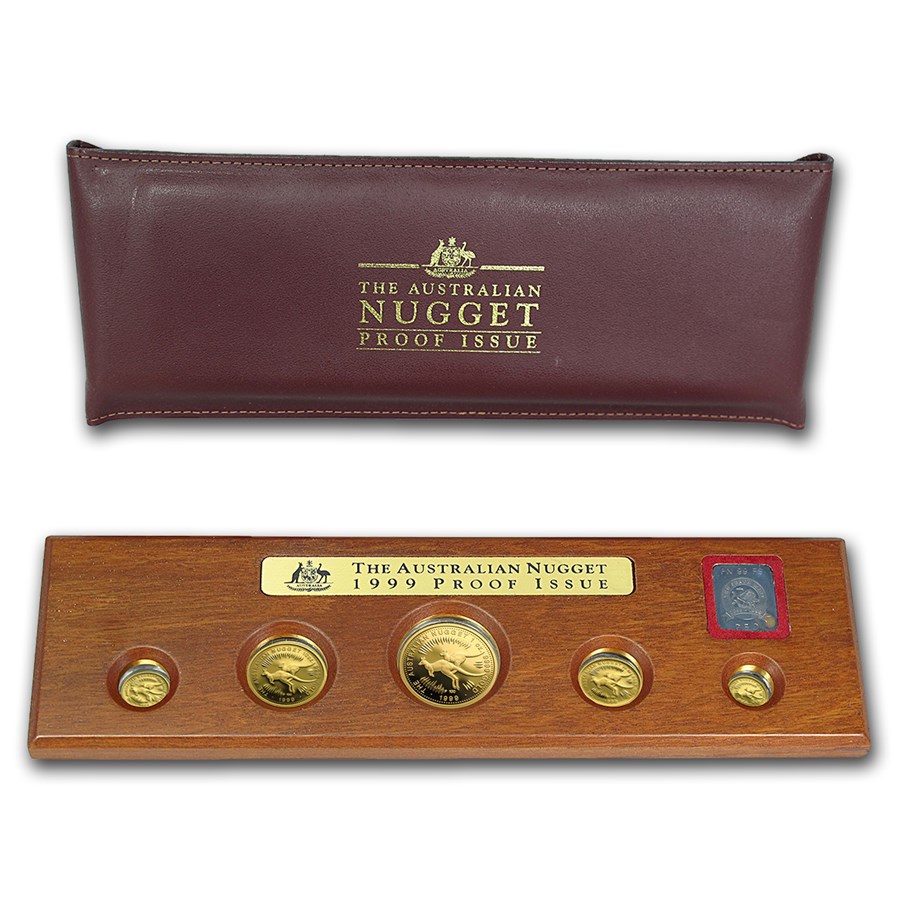 1999 Australia 5-Coin Gold Nugget Proof Set (No COA)