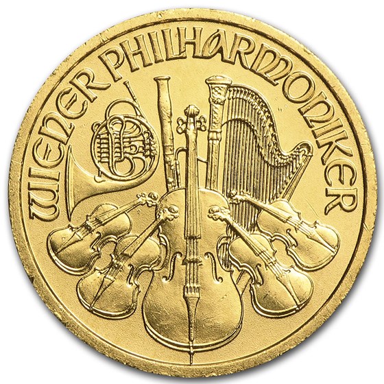 1999 Austria 1/10 oz Gold Philharmonic BU