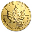 1999 Canada 1/20 oz Gold Maple Leaf BU (20 Years ANS Privy)