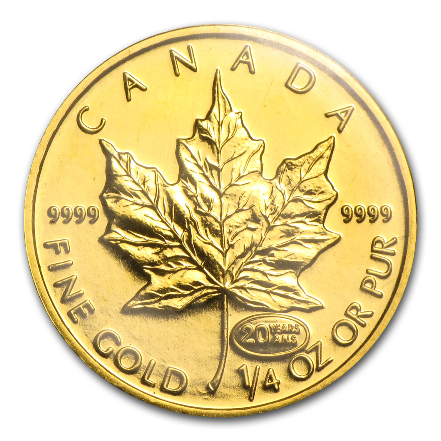 Buy 1999 Canada 1/4 oz Gold Maple Leaf BU (20 Years ANS Privy) | APMEX